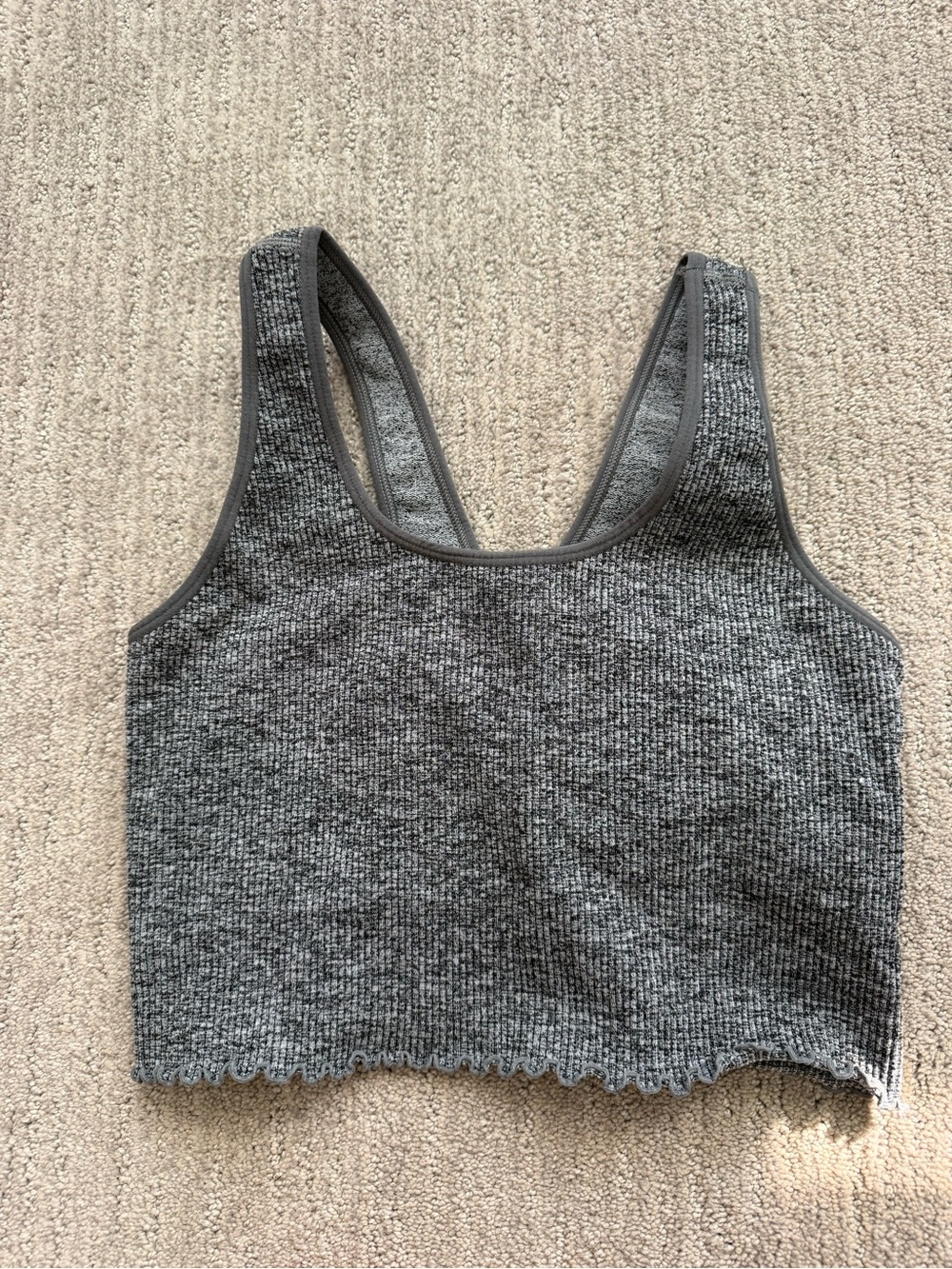 Spiritual Gangster amor crop tank in grey rib with shelf bra
